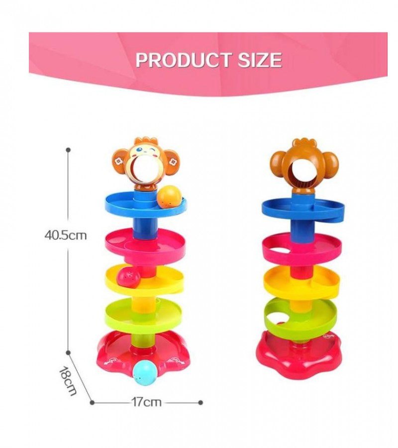 HUANGER - BABY ROLL BALL STACKING TOWER RAMP PUZZLE FOR TODDLERS