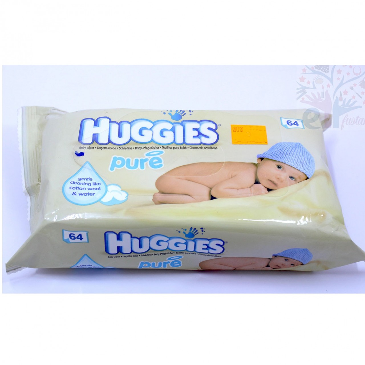 Huggies Pure Baby Wipes – Cotton Wool And Water - 64 Wipes