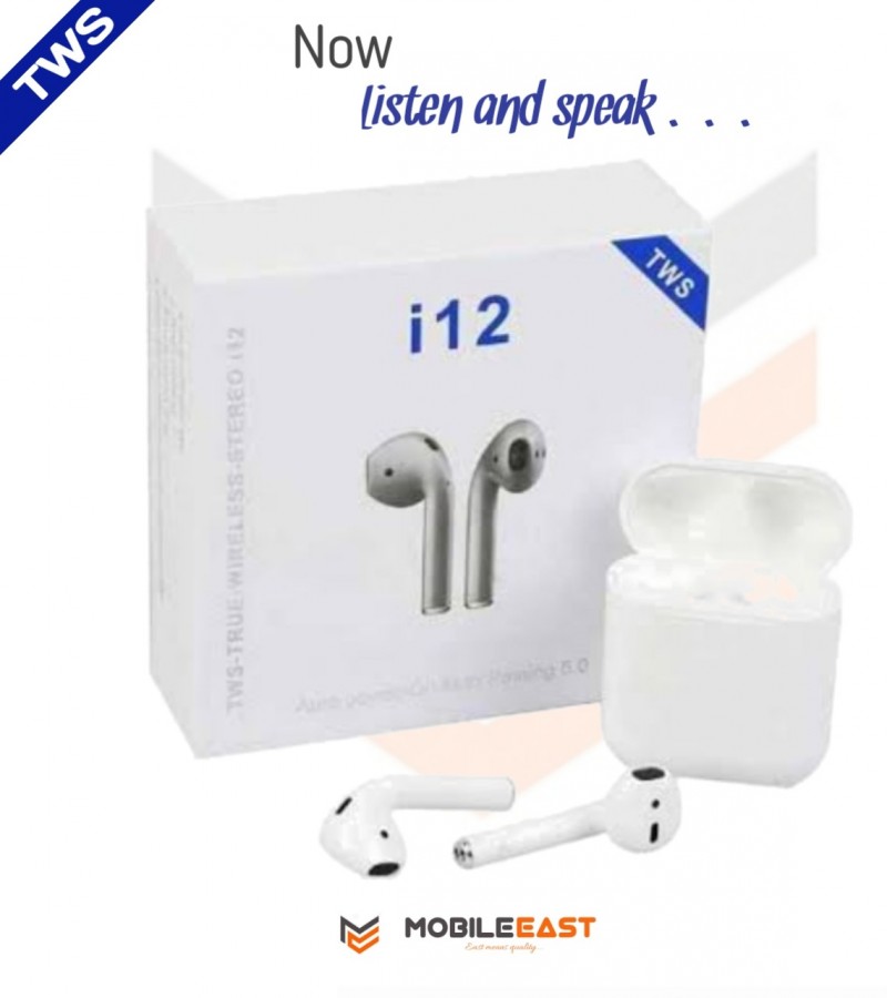 i12 TWS Bluetooth 5.0 AirPod Style Earphones touch Control