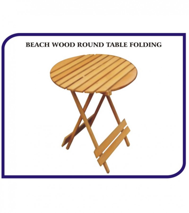 Imported Beach Wood Folding Round Table Coffee Table