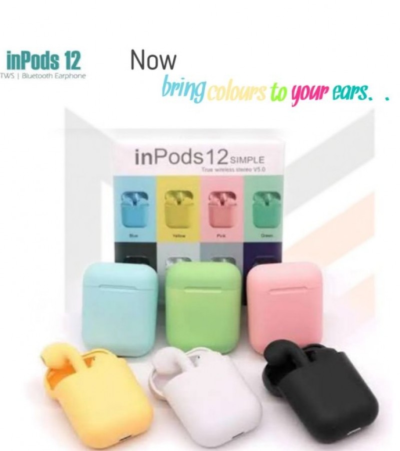 Inpods 12 TWS Headphones Wireless Bluetooth Headset Sports Waterproof Headset