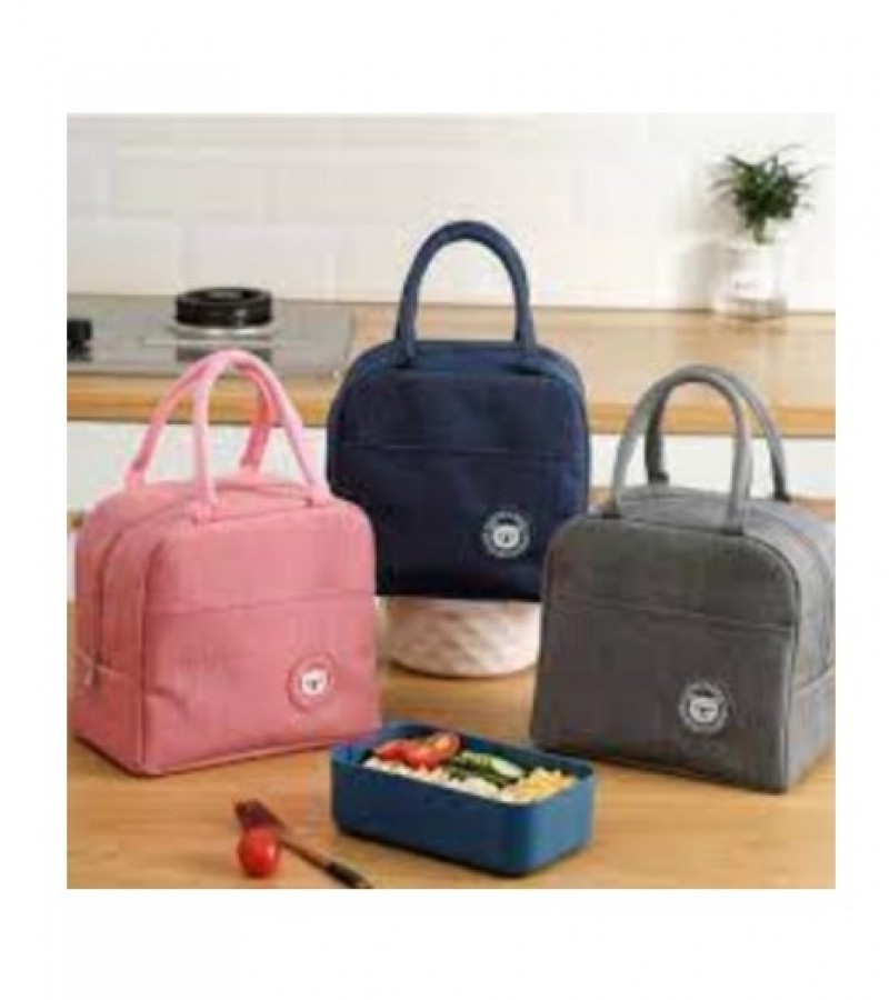 Insulation HOT and COLD Lunch Bag Canvas Bags Fresh Handbag Thickened Aluminum film Bag - Multi