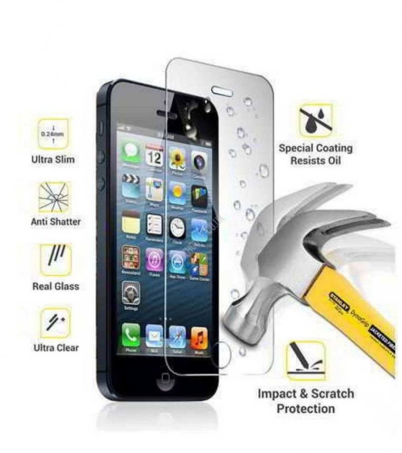 Iphone 5 / 5s - 2.5D Plain & Polished - Protective Tempered Glass