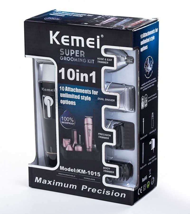 Kemei Professional Super Grooming Kit For Men 10 In 1 Km 1015 (Original)