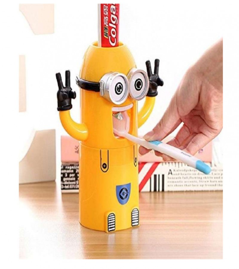 Kids Cartoon Character toothpaste dispenser Squeezer Toothbrush