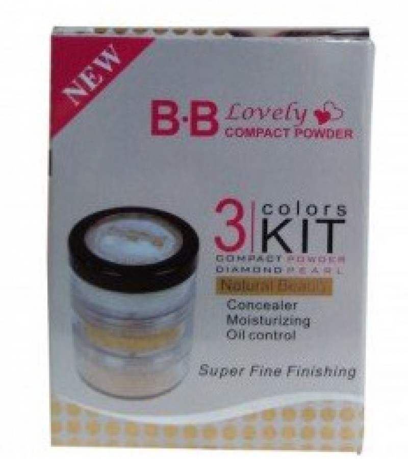 Kiss Touch BB Lovely Compact Powder 3 Colors Kit - Golden, Copper & Silver