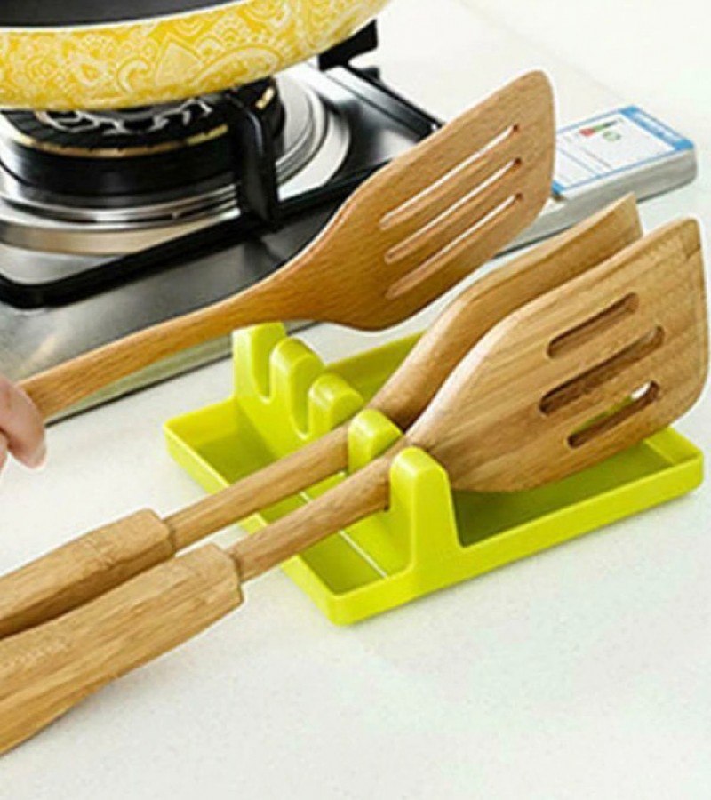 Kitchen Utensil Holder Silicone Spoon Rack Shelf Portable Multipurpose Stand