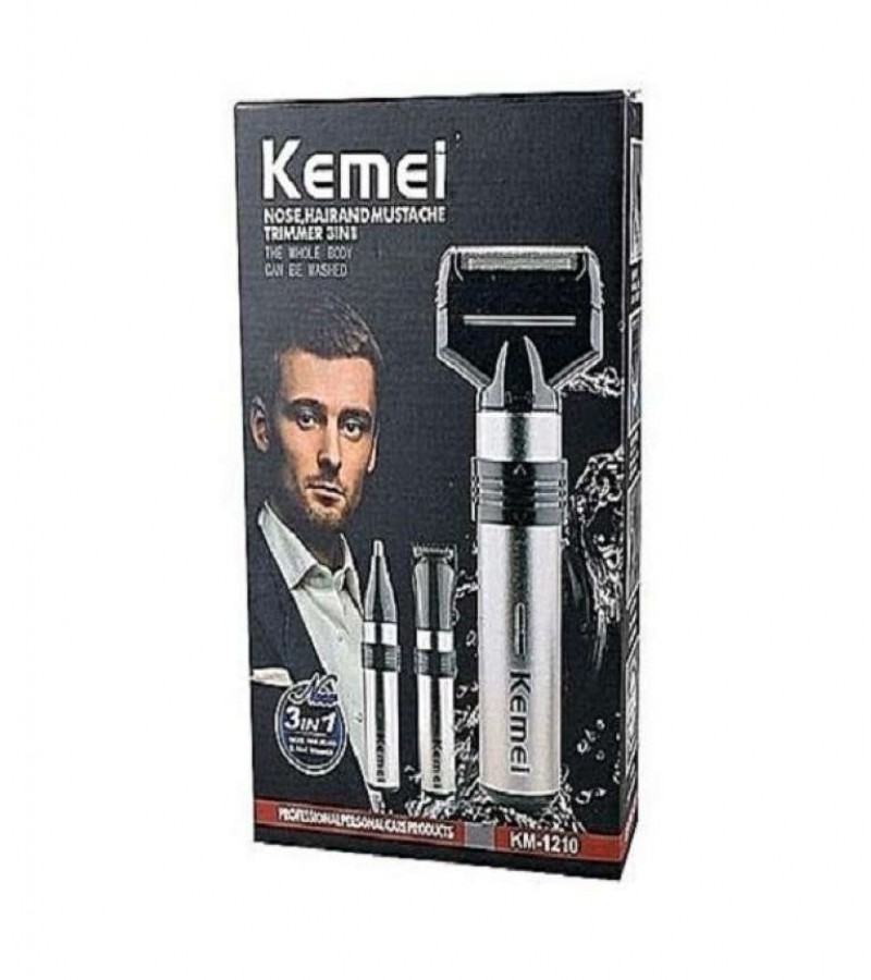 Km-1210 (Washable Nose,Hair And Mustache Trimmer 3 In 1)