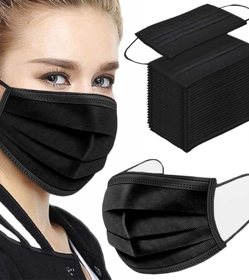 KN95 Face Mask Pack of 10 Black Face Mask Mouth Mask Breathable Protective Mask 5 Layers Protection