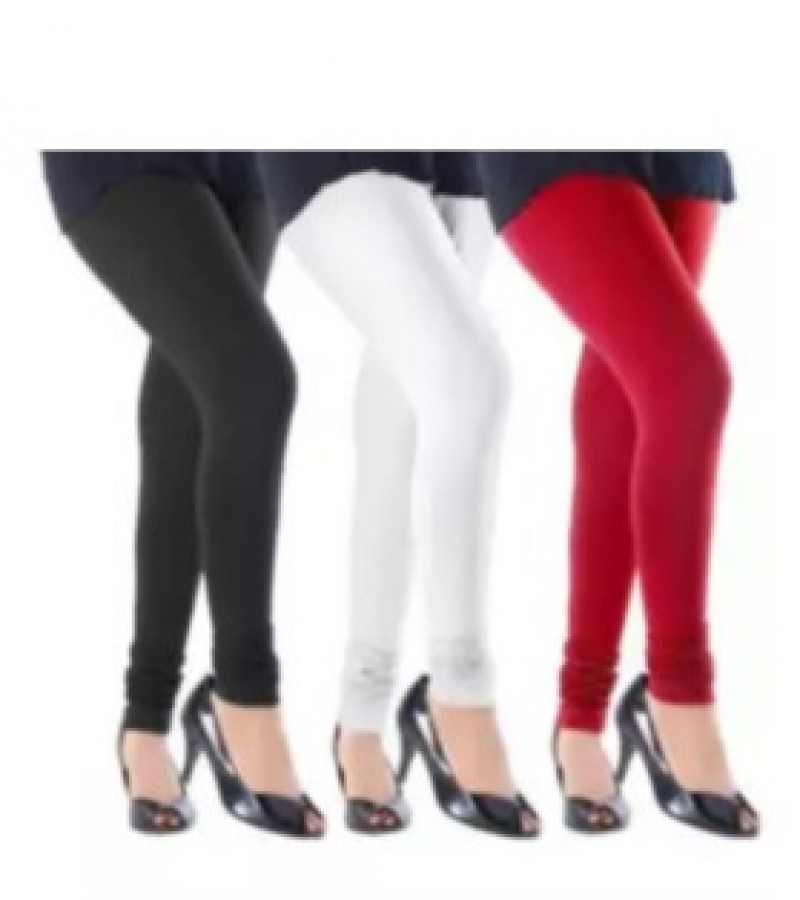 Ladies Tights high Stretch Leggings Red , Black , White Color - Trousers for Girls