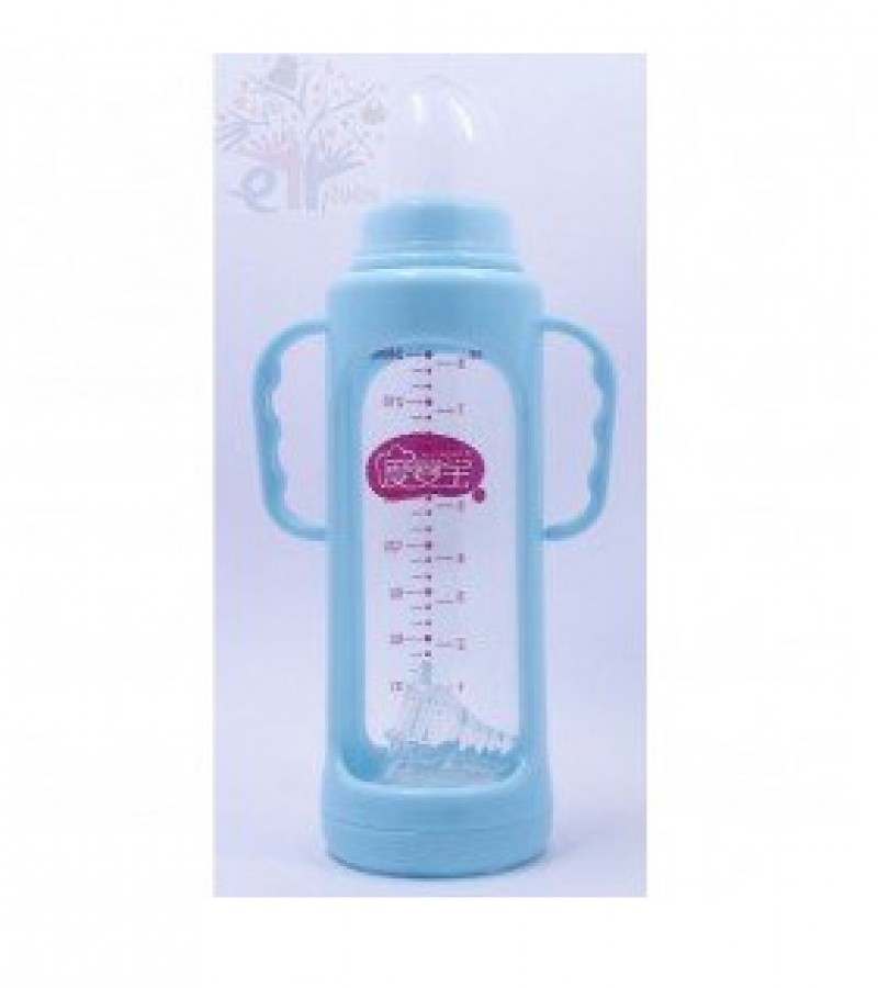 Large Feeding Glass Bottle With Cover For Babies - 240ml