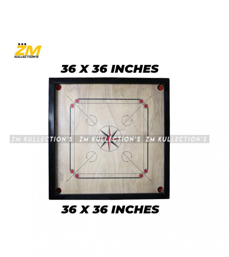 Large Size Carom Board for Kids and Adults with Free Striker , Coins and Powder