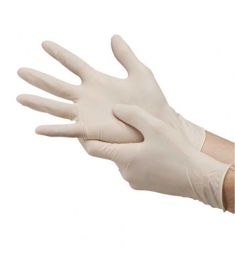 Latex Examination Safety Hand Gloves – 100 Piece