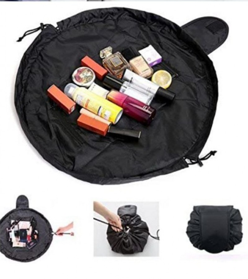 Lazy Cosmetic  Bag Pouch Multifunction Storage Portable Bags black  c (0395)
