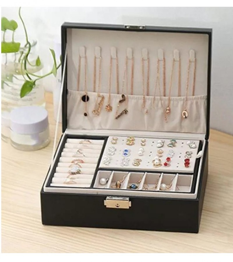 Leather Jewelry Box Travel Jewelry Organizer Multifunction Necklace Earring Ring Storage Box Gifts