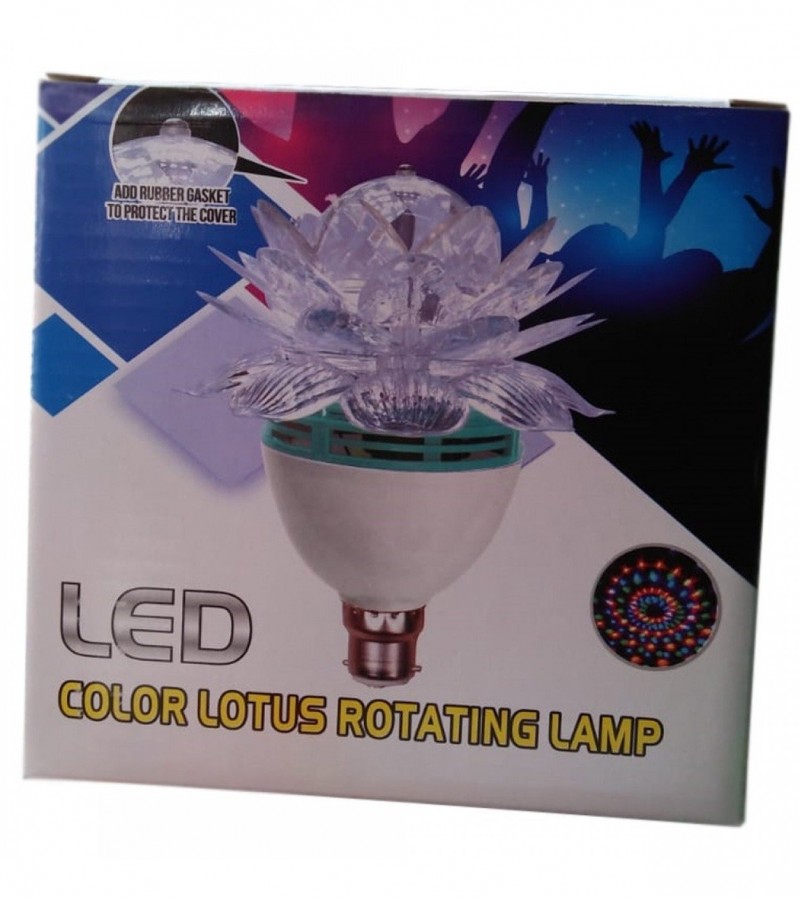 LED Colour Lotus Rotating Lamp - Multicolour Light