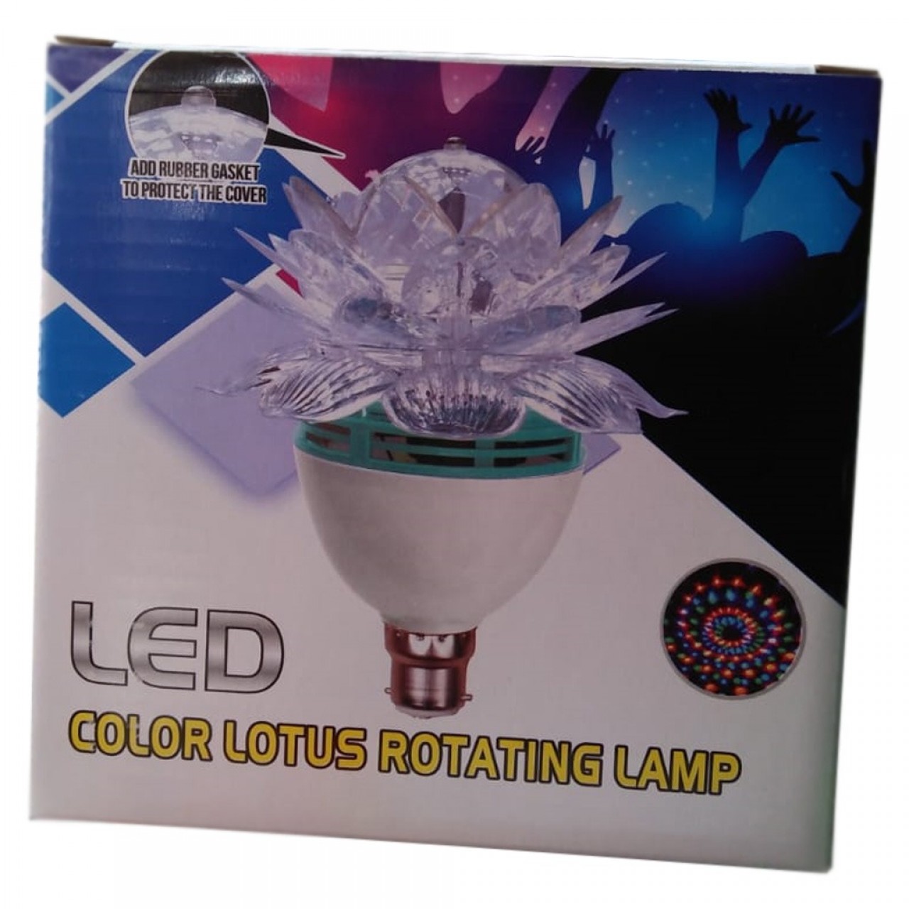 LED Colour Lotus Rotating Lamp - Multicolour Light