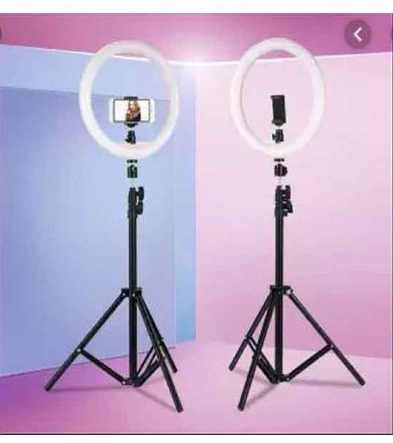 LED Selfie Ring Light Tripod Stand 7 Feet - Black