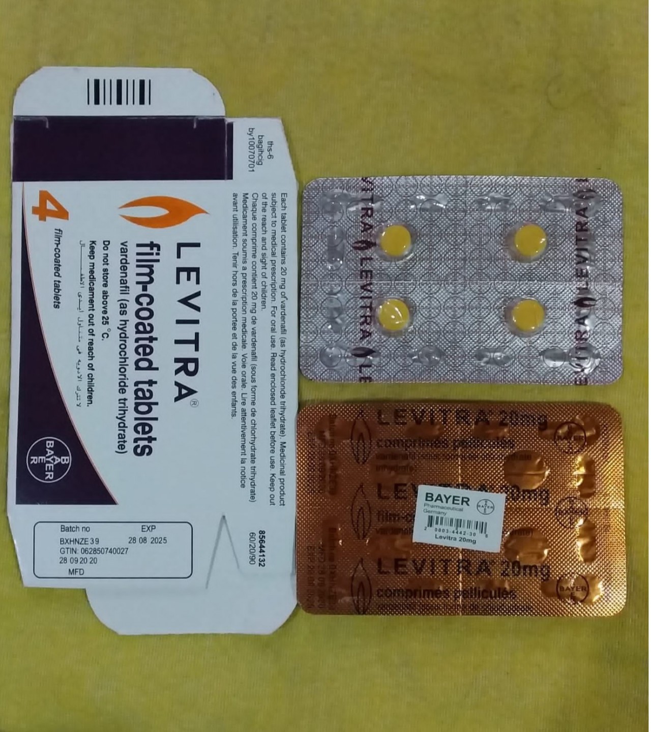 Levitra 20mg 4 Tablets Made In Germany