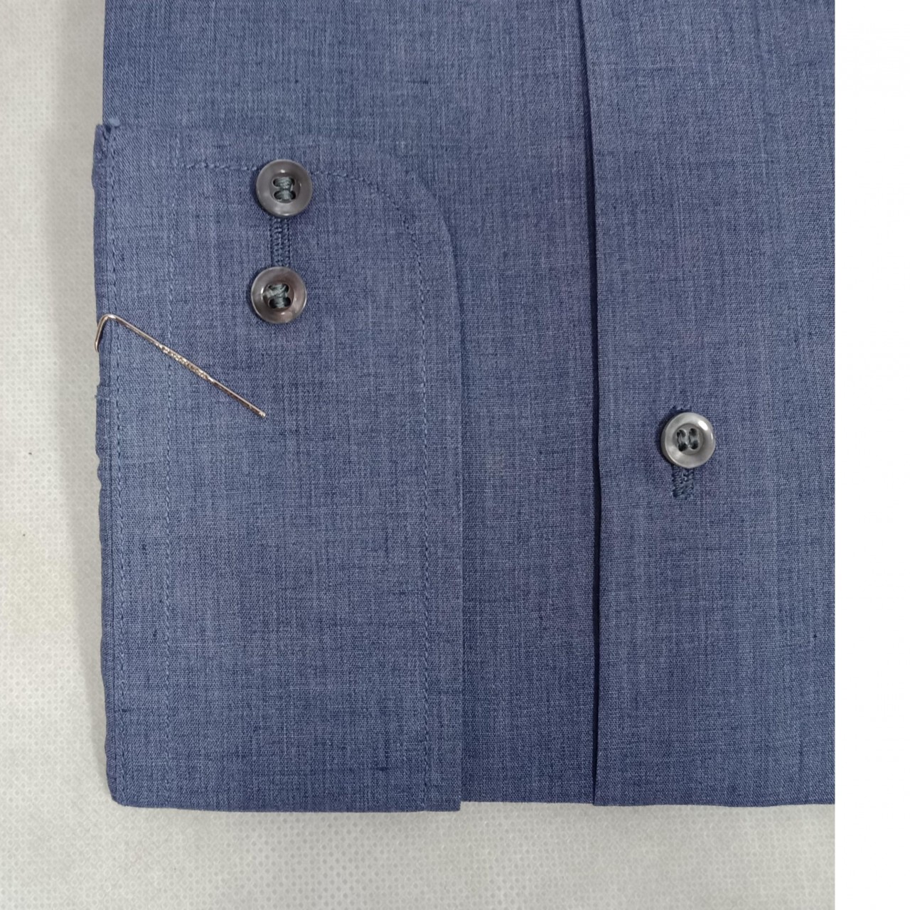 Chambray Formal Shirt For Men - Double Needle Stitching - Light Blue
