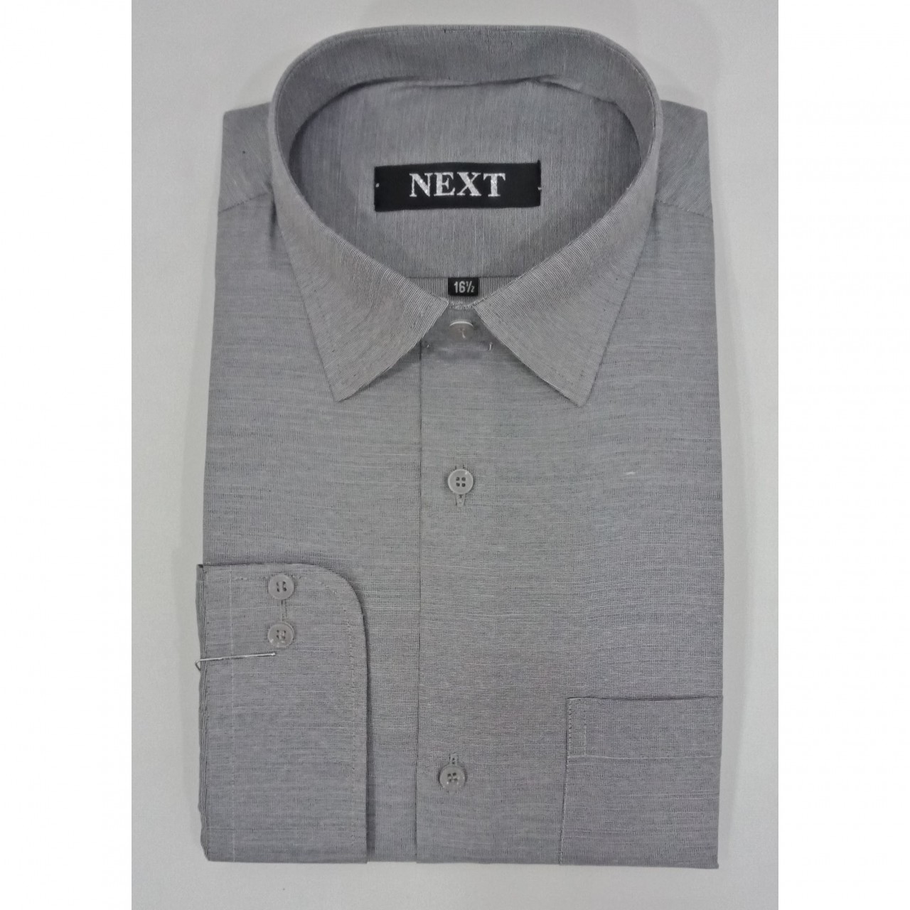 Cotton Formal Shirt Men Double Needle Stitching - Light Grey