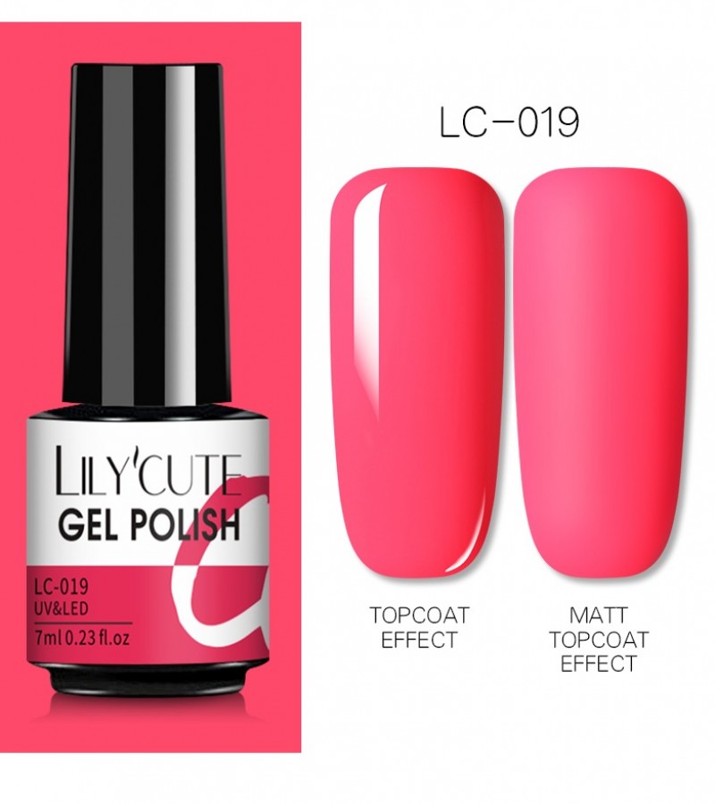 LILYCUTE 7ml Gel Nail Polish For Nails Semi Permanent Soak Off Gel UV LED (NO:19)
