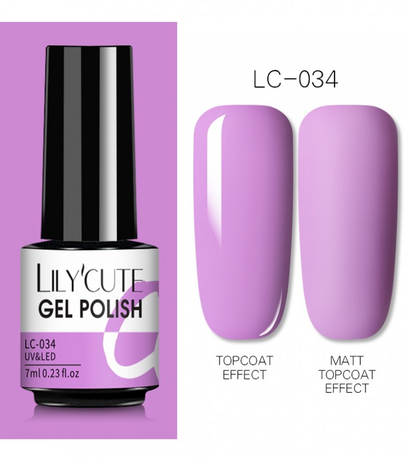 LILYCUTE 7ml Gel Nail Polish For Nails Semi Permanent Soak Off Gel UV LED (NO:34)