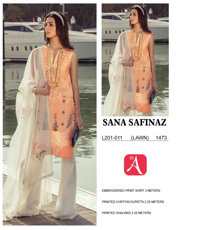 Linen with linen dupatta Three piece Unsitched