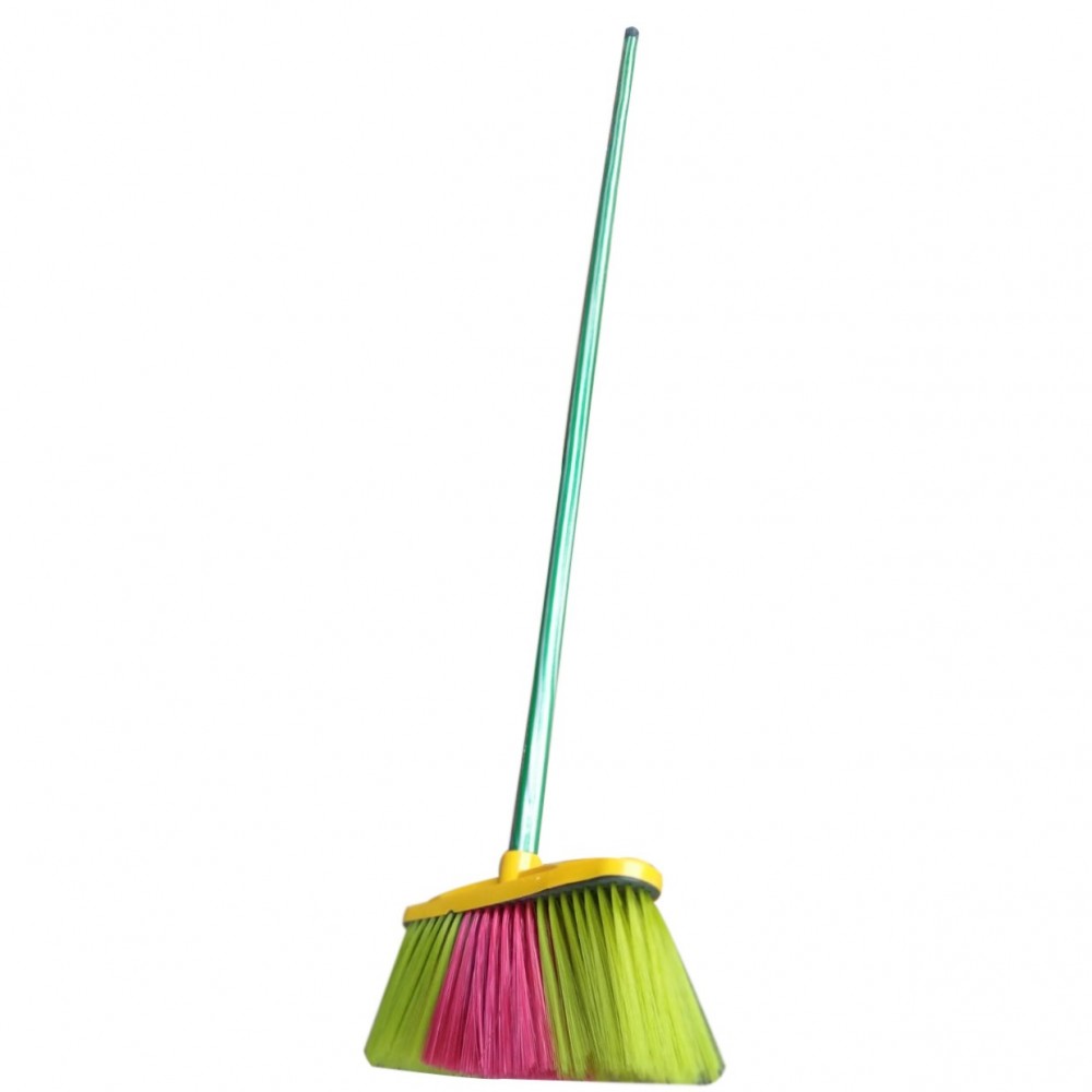 Long Handle Broom Floor Cleaning Brush - Medium Size Fibre