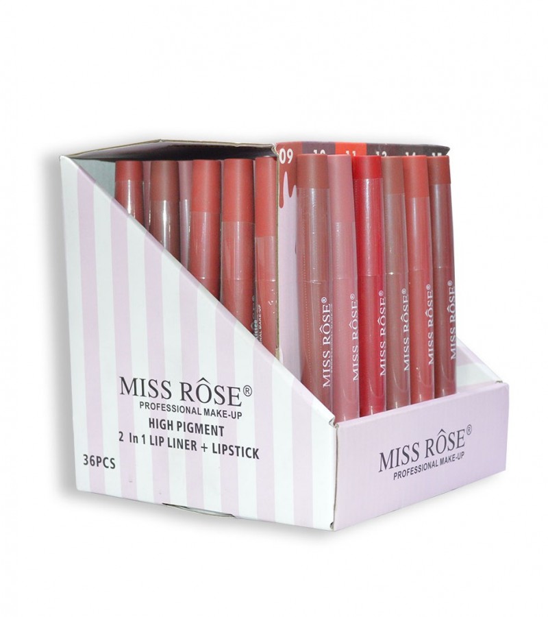 156	Miss Rose 2 IN 1 lip liner And LiP Stick (36 pieces)   FM1714