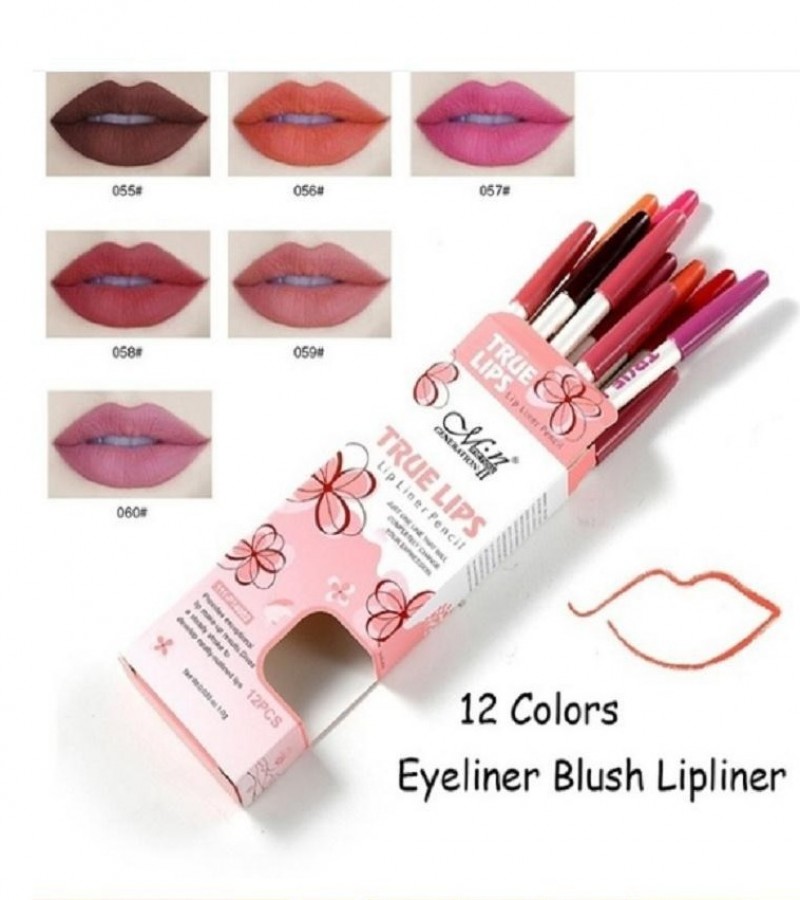 MENOW 12pcs Lip Liner Eyeliner Blush Matte Cosmetic Pen Set Makeup Long Lasting