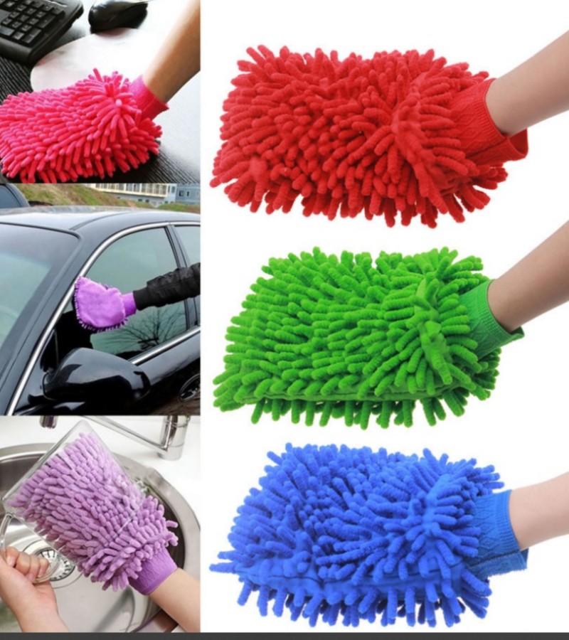Microfiber Duster Cleaner Cloth Car Washing Glove for Bike Cleaning and Houshold Window Cleaner - Mu