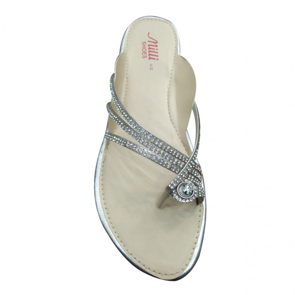 Milli Multipurpose Flat Thumb Shoes For Women - Silver - 9 To 10