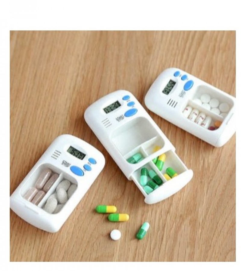 Mini Portable Electric Pill Box Dispenser Alarm Timer Reminder Case LCD Display Medicine Box