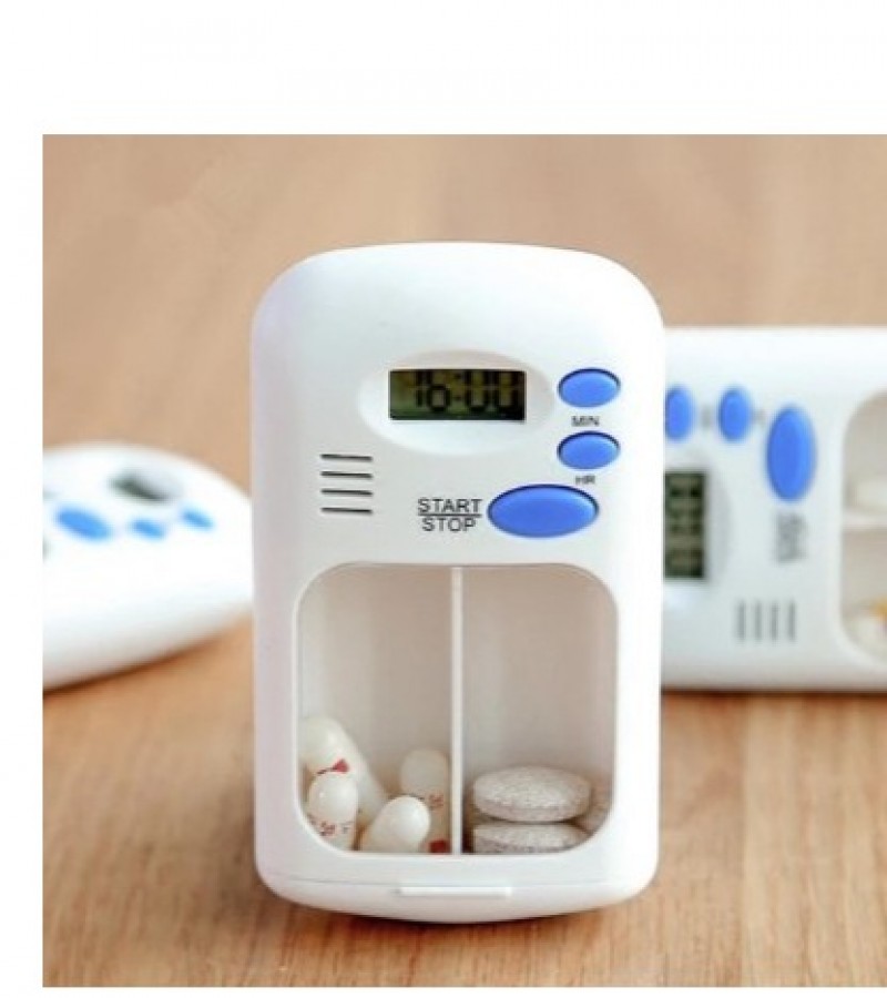 Mini Portable Electric Pill Box Dispenser Alarm Timer Reminder Case LCD Display Medicine Box