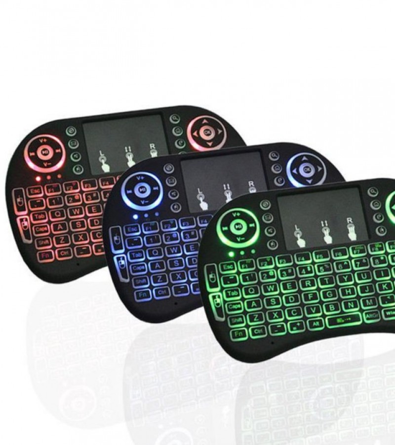 Mini Touch Pad Rf 500 Wireless Gaming Keyboard Mouse Multi Color Backlit FOR Smart Tv Control