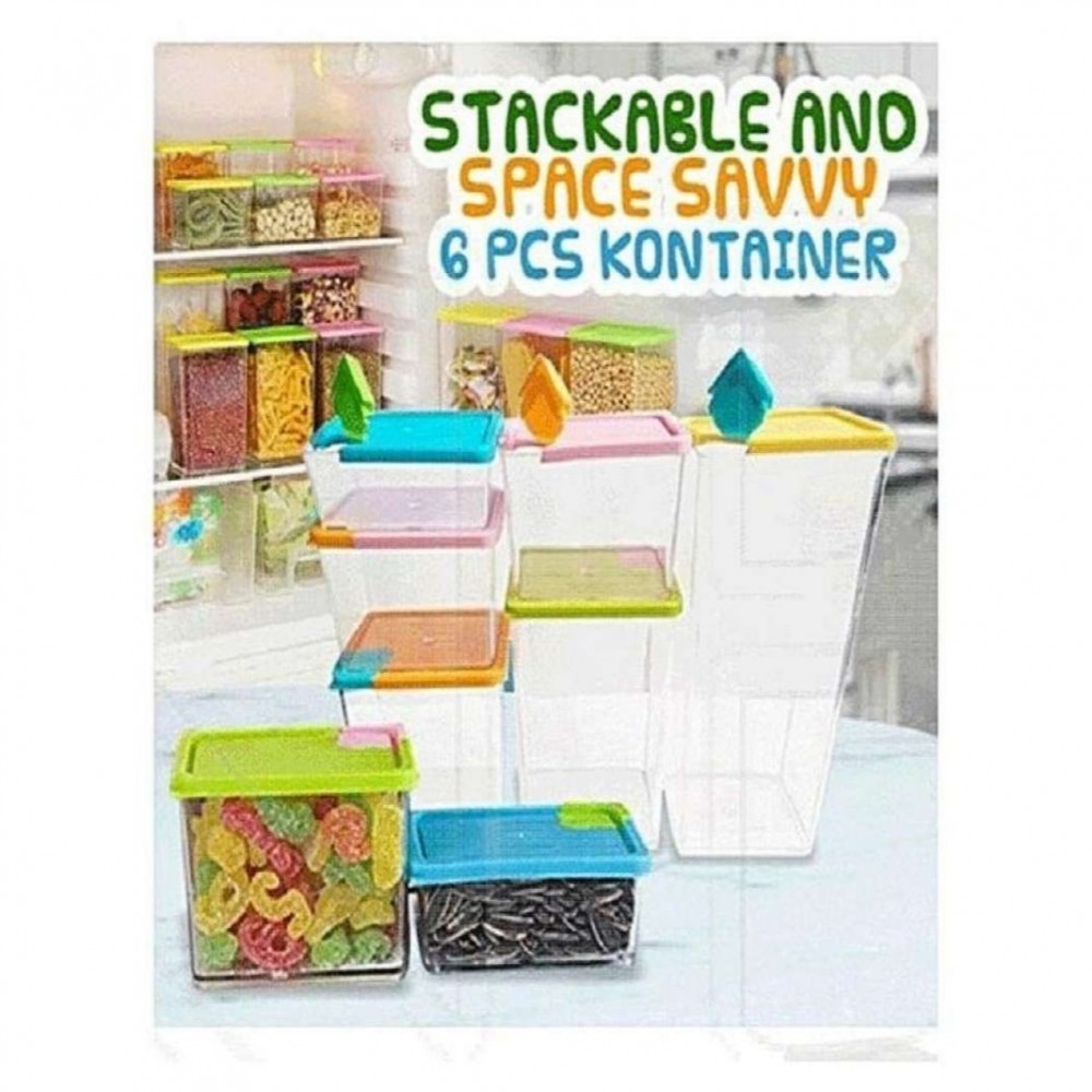 Multi Purpose Space Savvy Stackable Pocket Block Container Set Of 6 Pcs