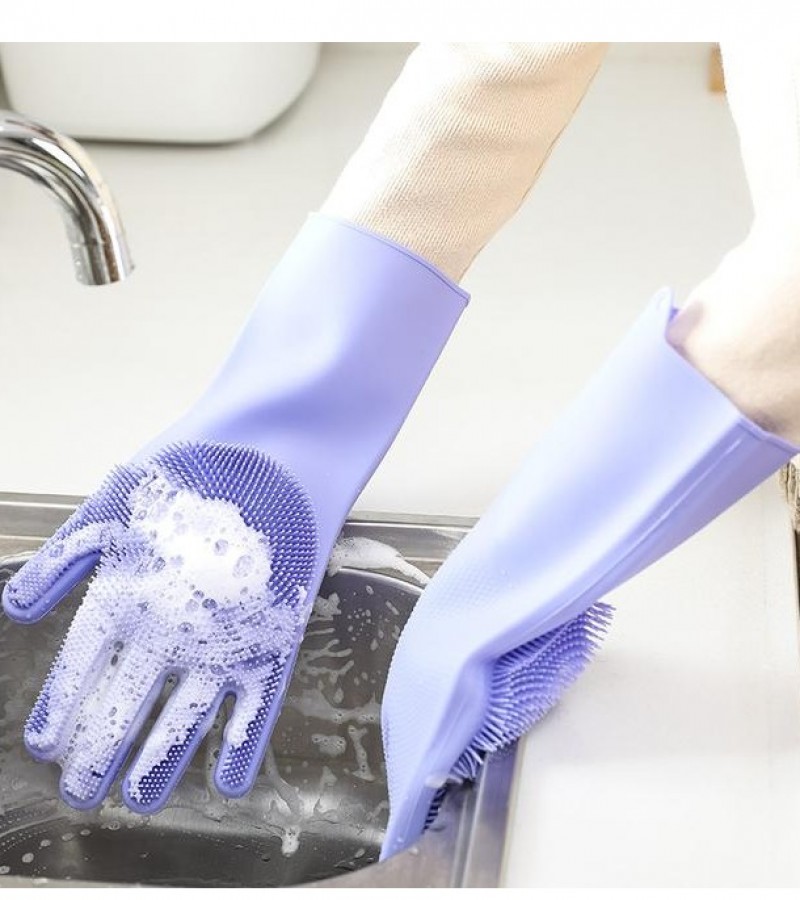 MULTI-PURPOSE WASHING GLOVES WITH SCRUBBER