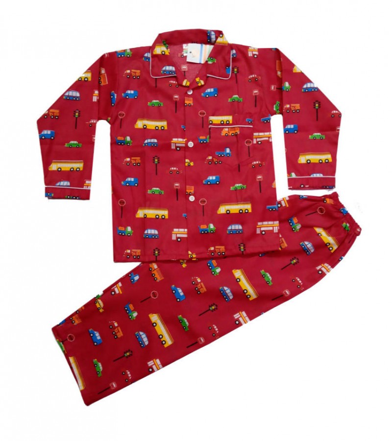 Multicolor Cotton Night Suit for Kids