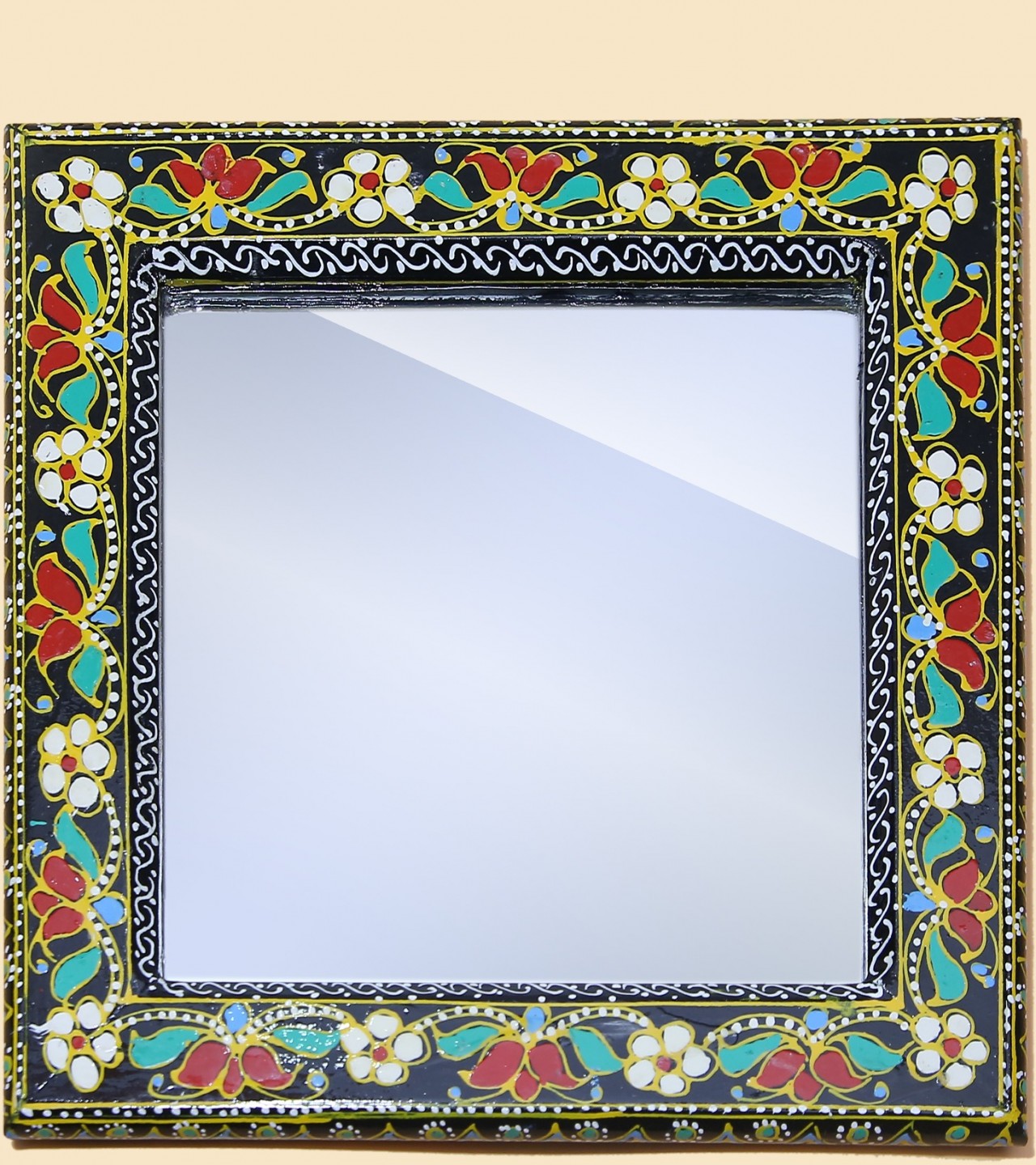 Naqshi Frame Mirror Black