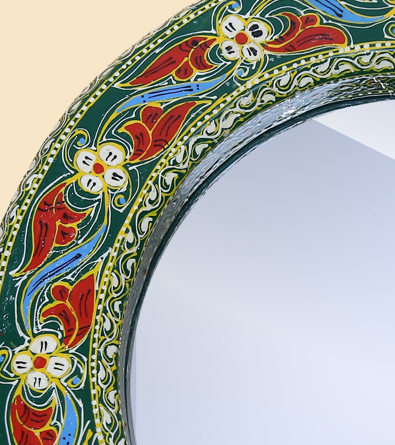 Naqshi Frame Mirror Round