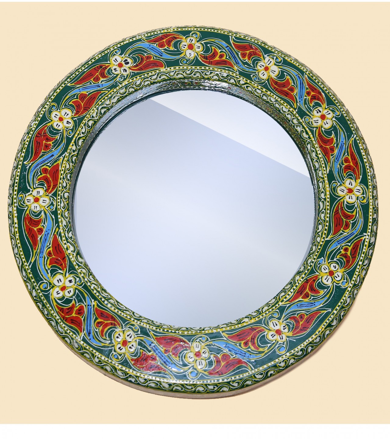 Naqshi Frame Mirror Round