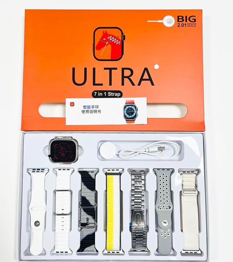 New 7 in 1 Ultra Smartwatch Full HD Display 49mm Dial Size Always On Display