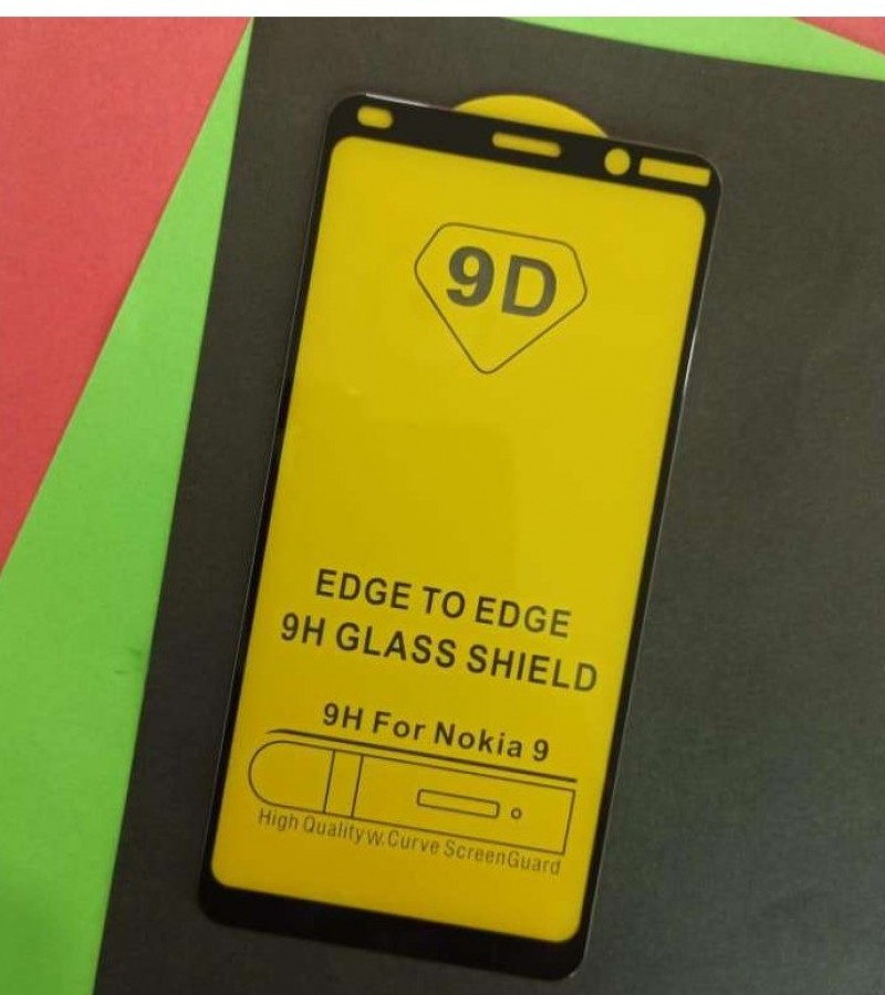 Nokia 9 - 9D - Full Glue - Full coverage - Edge to Edge - Protective Tempered Glass