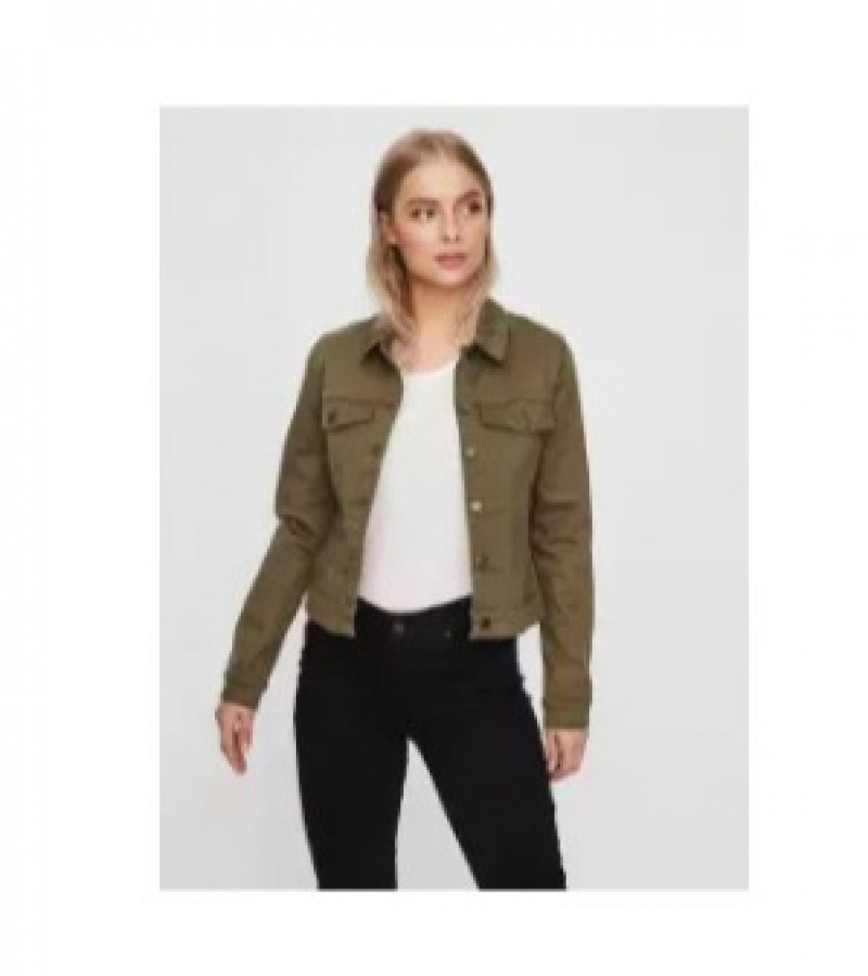 Olive Green Most Trendy Denim Jacket for women