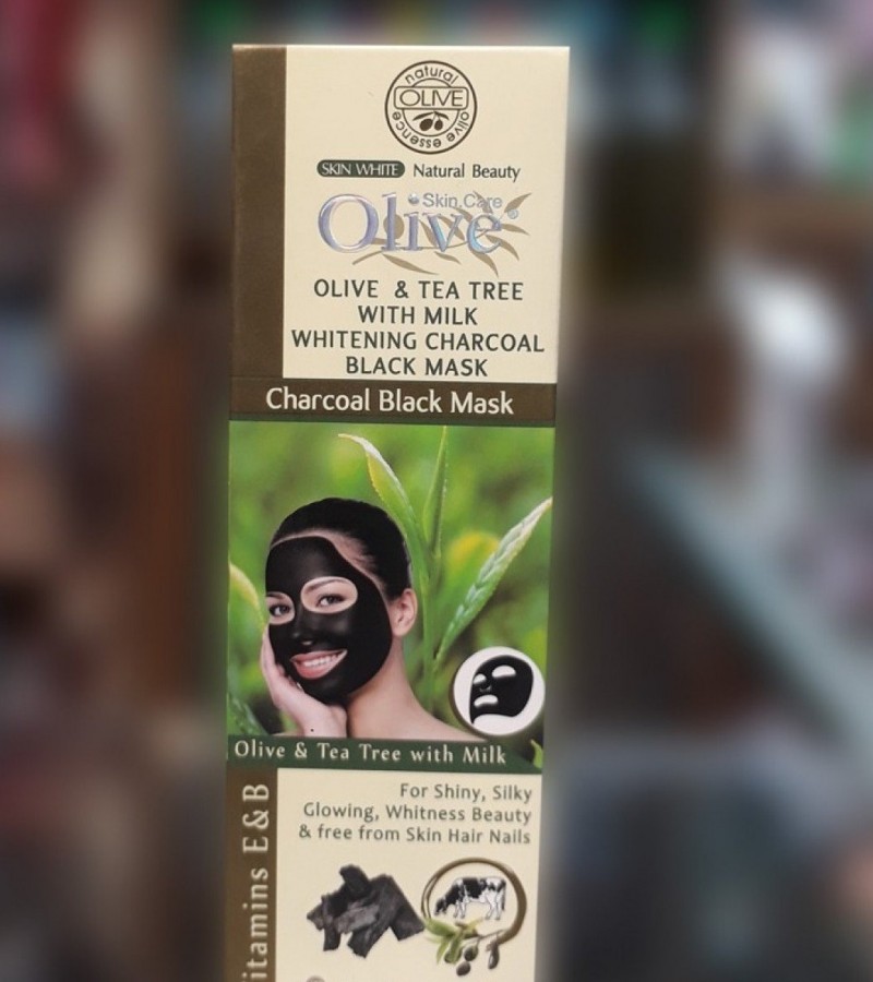 Olive Skin Care Natural Beauty Charcoal Black Mask With Olive & Tea Tree - 120G