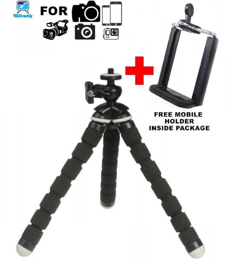 Original - Mini Flexible Tripod for Smartphones, Cameras and DSLRs with Free Mobile Holder