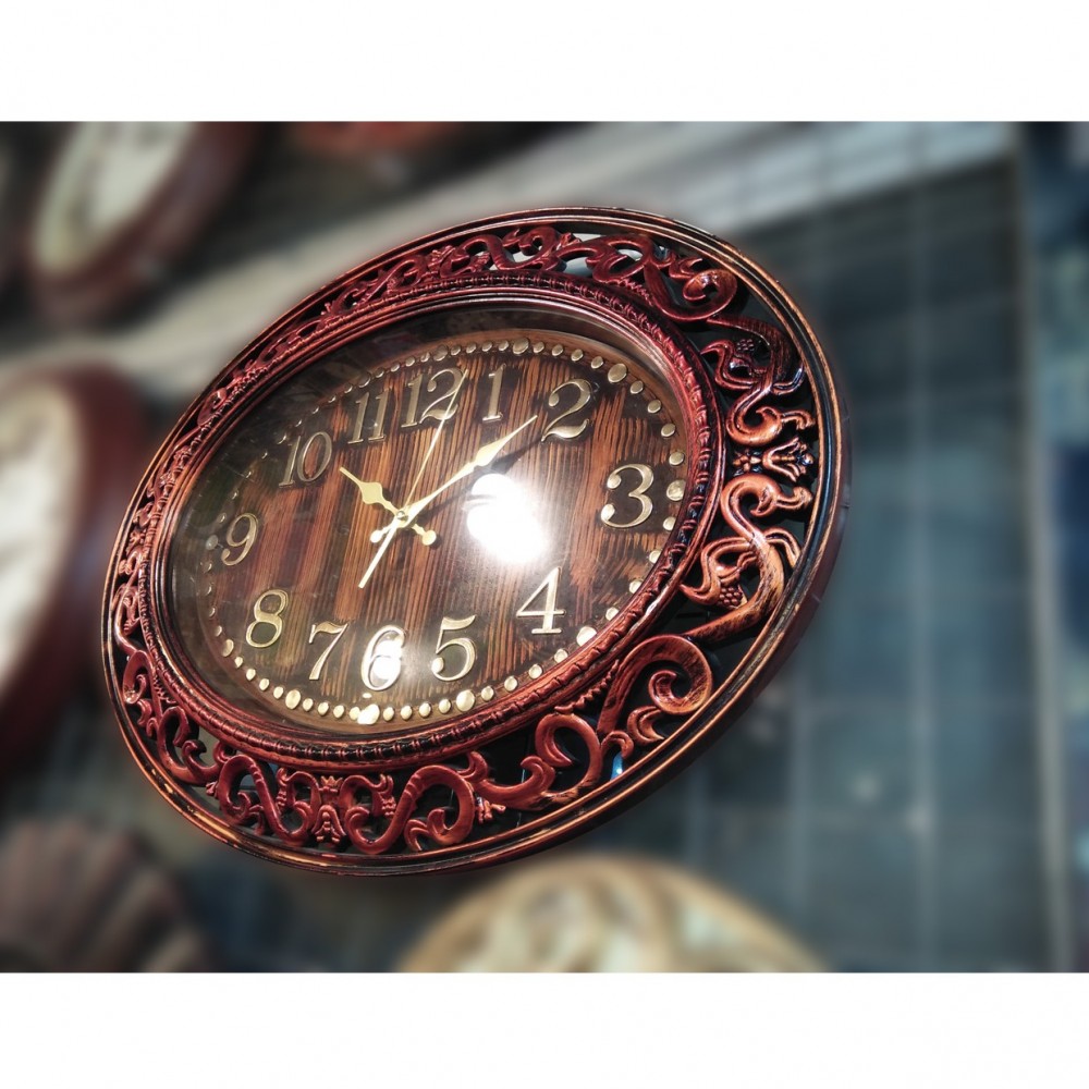 Oval Shape Copper Wall Clock For Office & Home