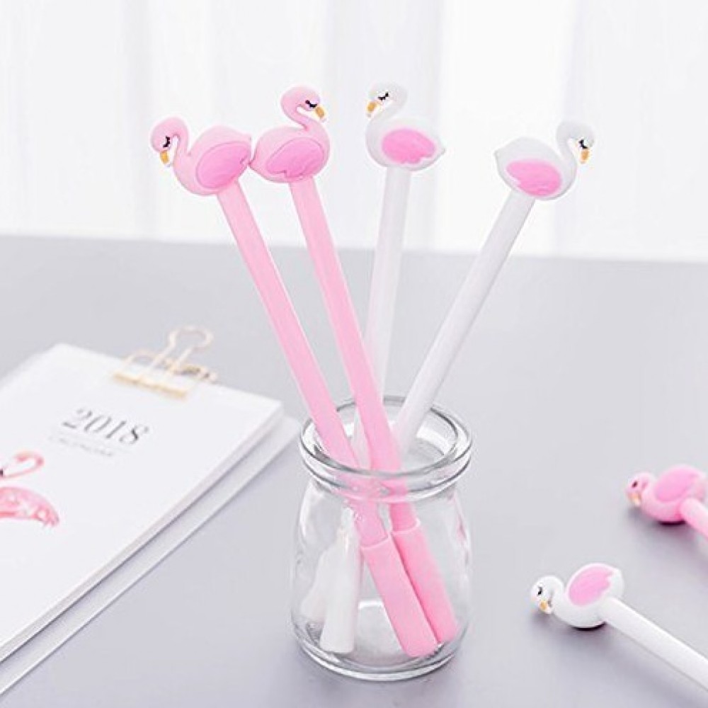 Pack Of 2 Cute Flamingo Swan Gel Pen