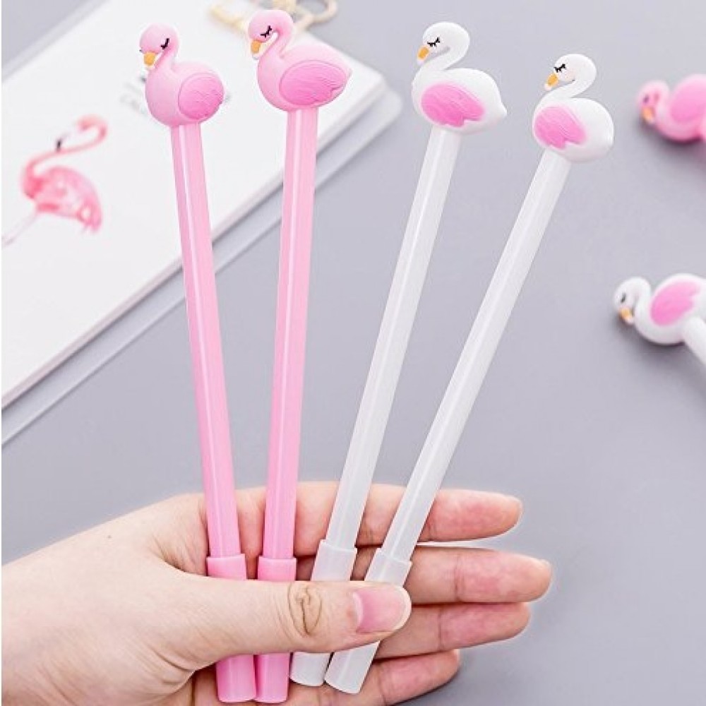 Pack Of 2 Cute Flamingo Swan Gel Pen